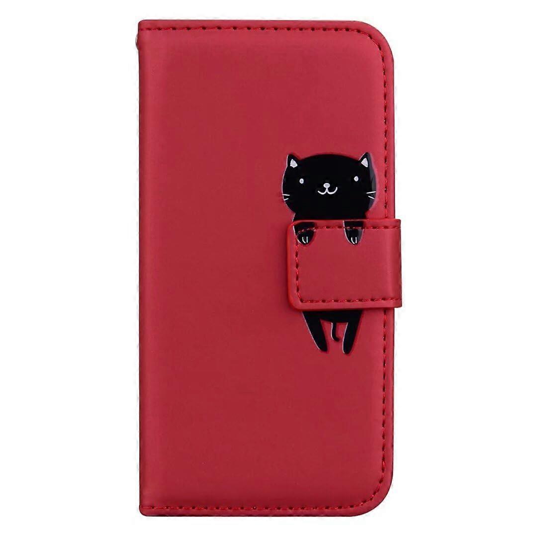Miagon Animal Flip Case for Xiaomi Redmi Note 12 5G, Red PU Leather Wallet with Stand, Card Slots, Magnetic Closure