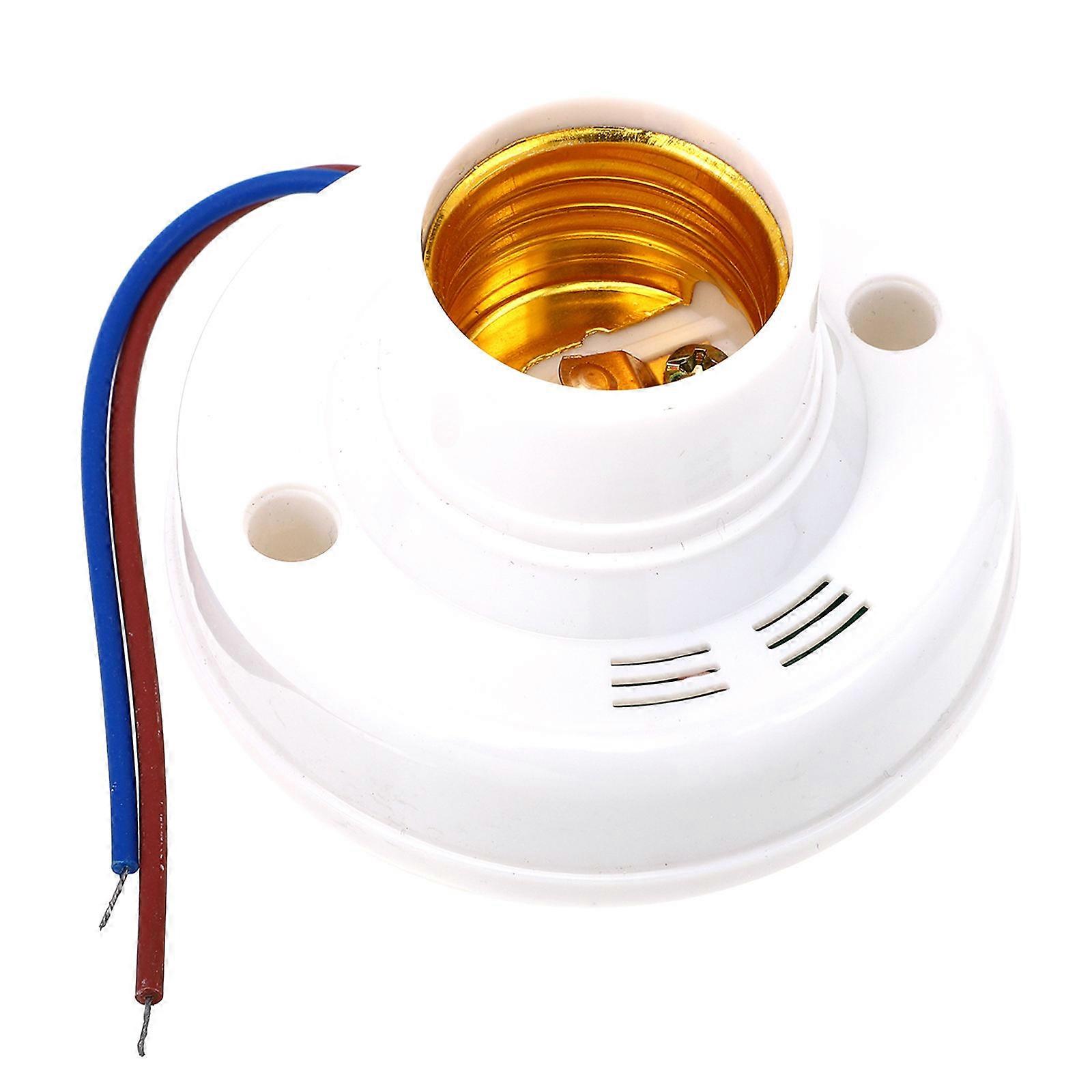 Light Sensing Smart Sound Lamp Socket Automatic Delay Shutdown White 2Set