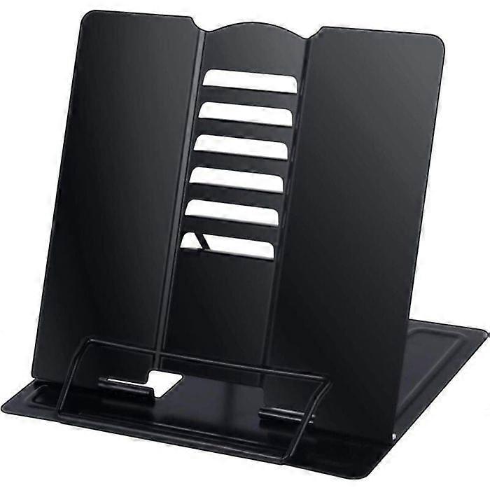 Black Metal Reading Stand, Adjustable Cookbook Holder, Foldable Book Holder