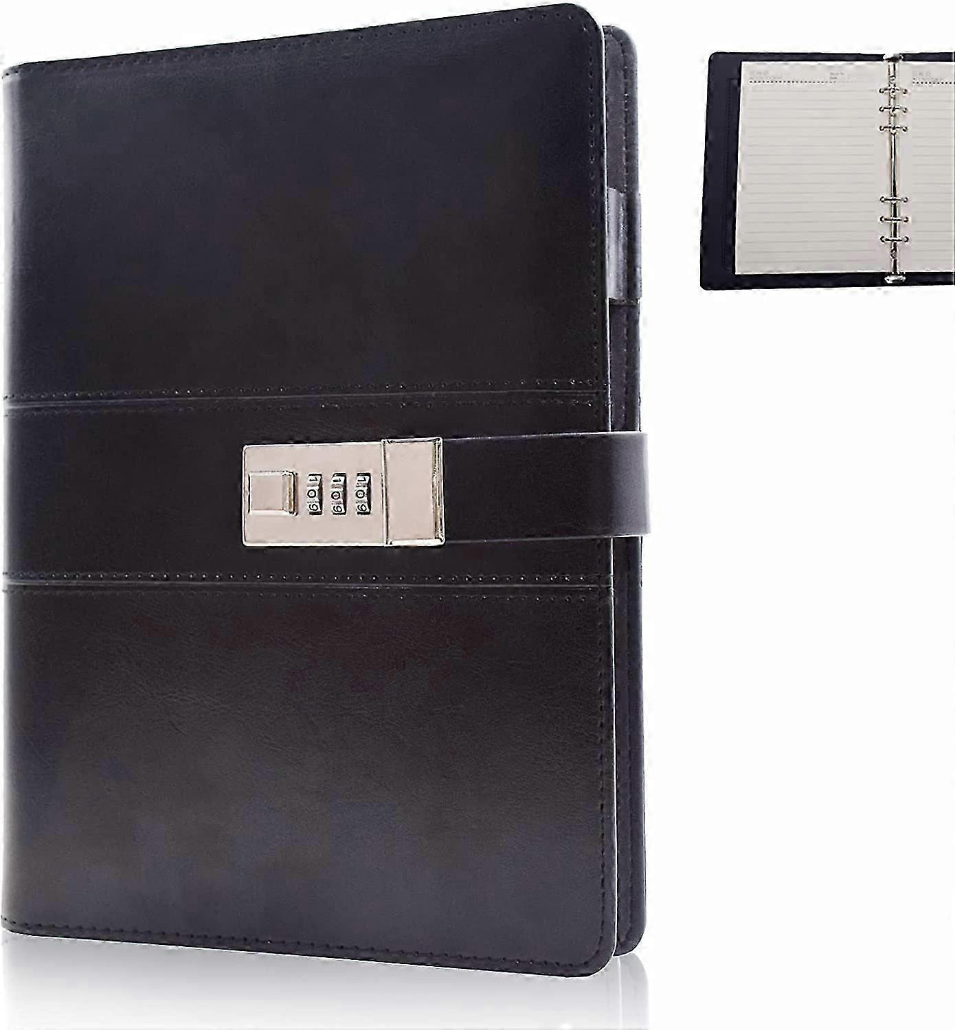 Diary with Lock Journal, Spiral Leather Writing Journal Notebook for Boys and