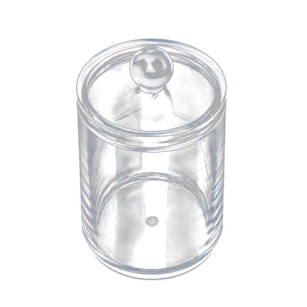 Transparent Swab Organizer with Lid for Storage Use Perfect for Cotton Balls and Makeup Accessories 4.5 inch diameter