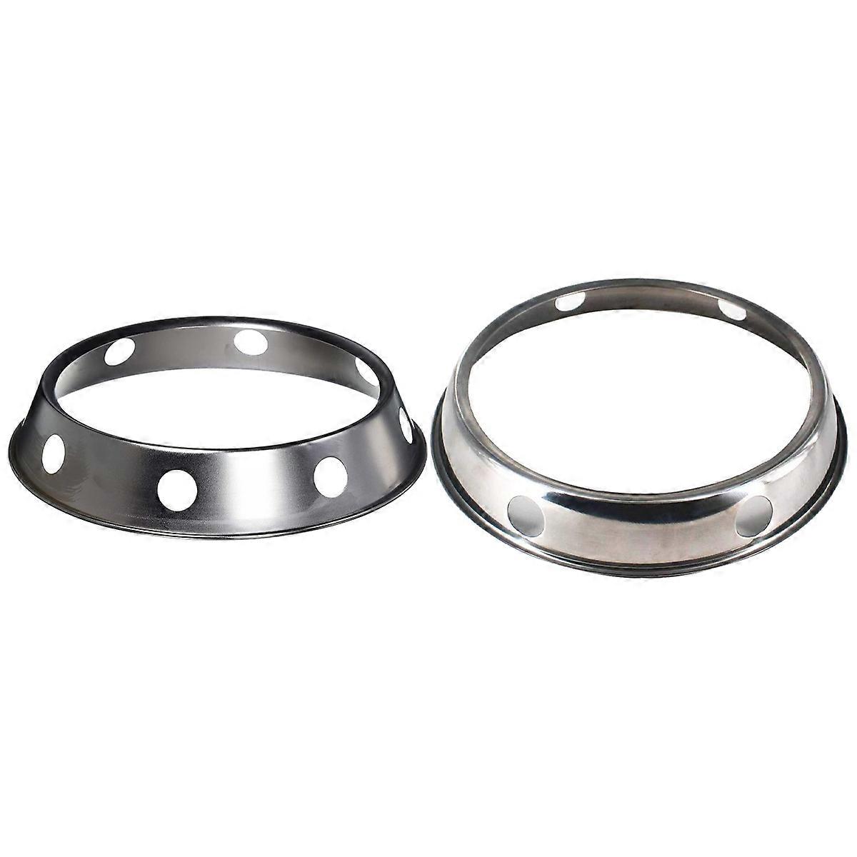 2x Universal Wok Pan Support Rack Stand Wok Ring/Metallic Round Bottom Universal Size for Gas Stove