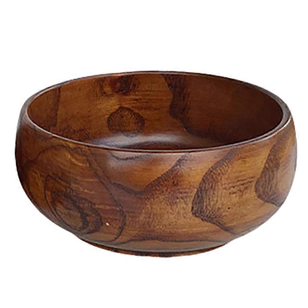 1 Pc Round Wooden Salad Bowl for Soup, Fruit & Gatherings – Food Safe, Smooth Edges, Natural Design