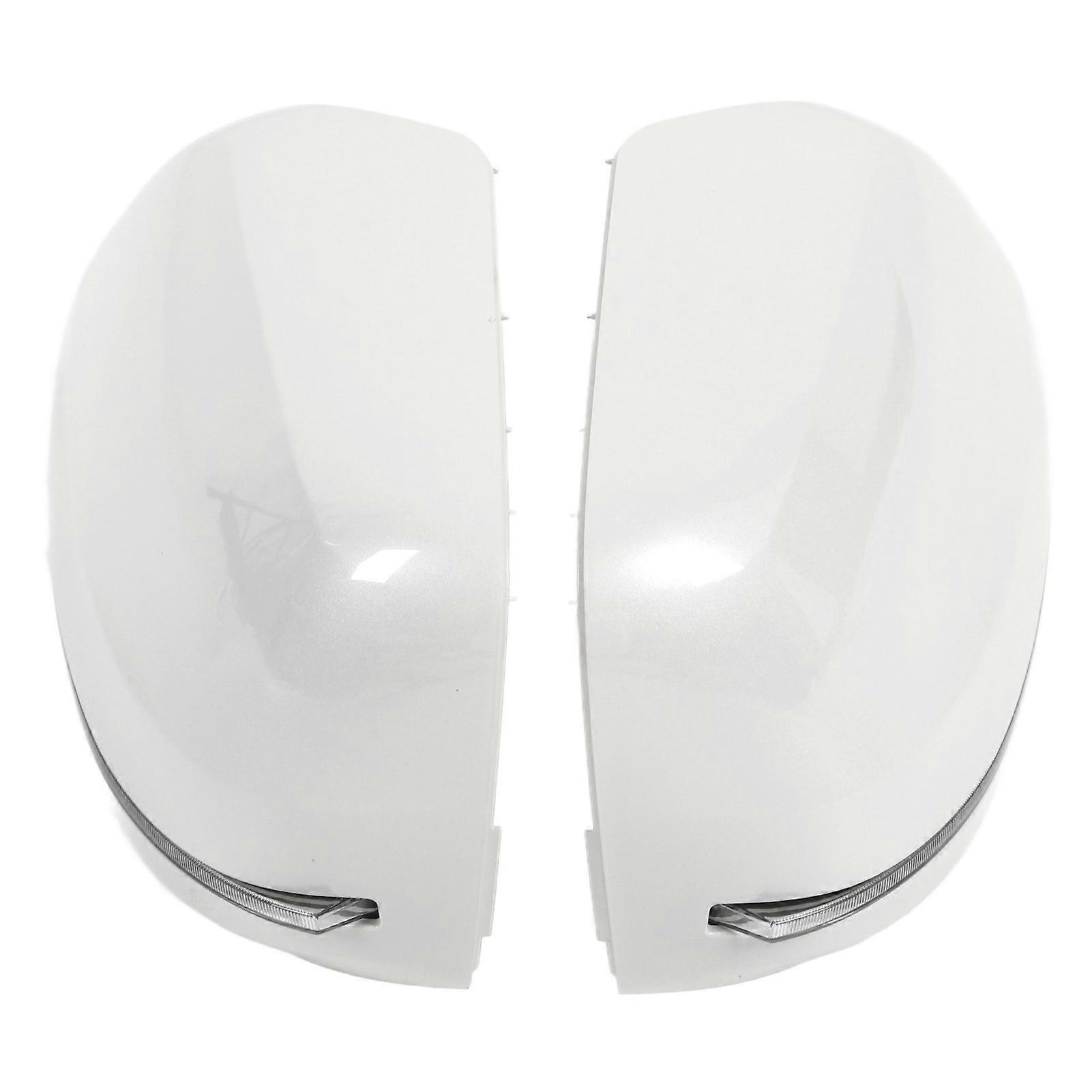 2PCS Car Rearview Mirror Cover with LED Turn Signal Light Replacement for Land Cruiser 200 LC200 FJ200 2016‑2019 White 