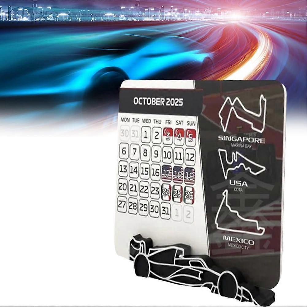 F1 Calendar , Desk Calendar with F1 Car Stand, Formula 1 Racing Calendar