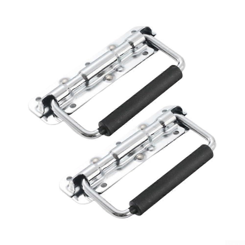 Pack of 2 Spring Loaded Folding Handles for Convenient Use with Various Storage Boxes (140mm) 140 mm