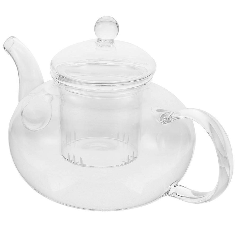 Clear Teapot Small Borosilicate Glass Tea Brewing Kettle Loose Leaf Everyday Use 5.1×5.1×5.1in 1Set