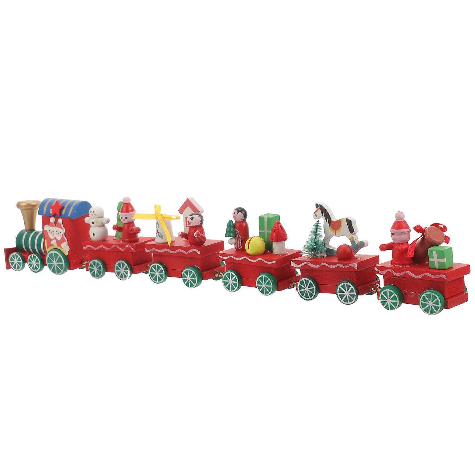 Board Xmas Train Decor for Tabletop Adornment and Photo Prop 1pc