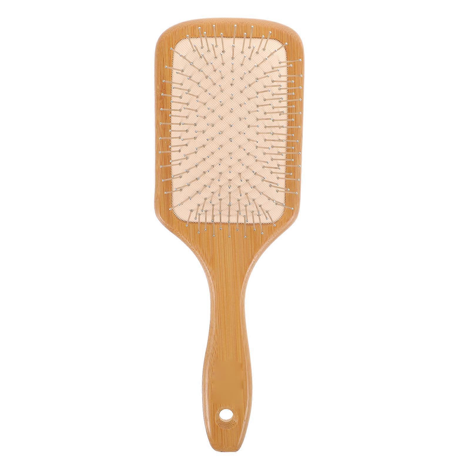 Bamboo and Steel hairbrush with Design for Scalp Massage and Gentle Detangling Chocolate Color Portable for Daily Use