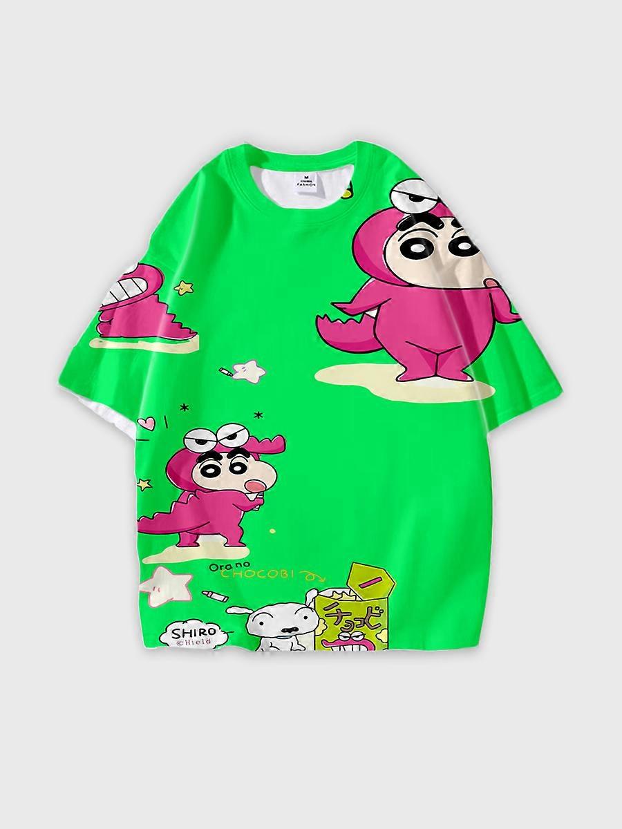 T-shirt round neck Cartoon Pattern loose short sleeve B1494
