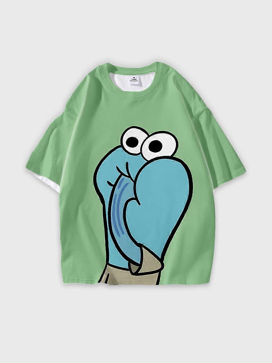 T-shirt round neck Anime Pattern loose short sleeve D1387