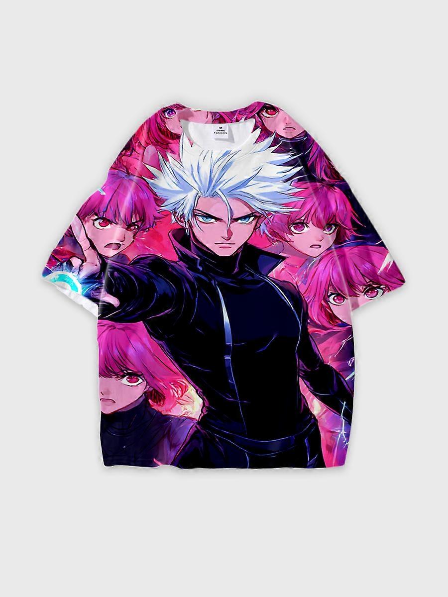 T-shirt round neck book Characters Pattern loose short sleeve B1791