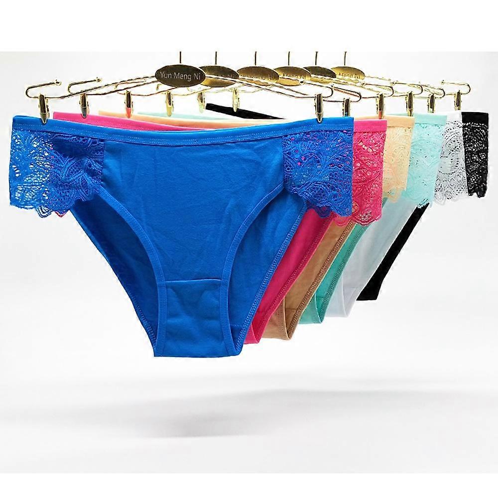 Női fehérnemű Pamut bugyi aranyos csipke lányok női alsónadrág intim fehérnemű bugyi női tétel 6 db