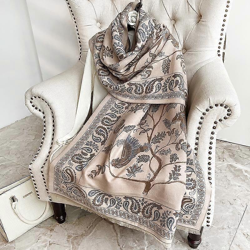 Cashmere feeling Large Pashmina Cashmere Scarf Winter Floral Blanket Shawl And Wrap For