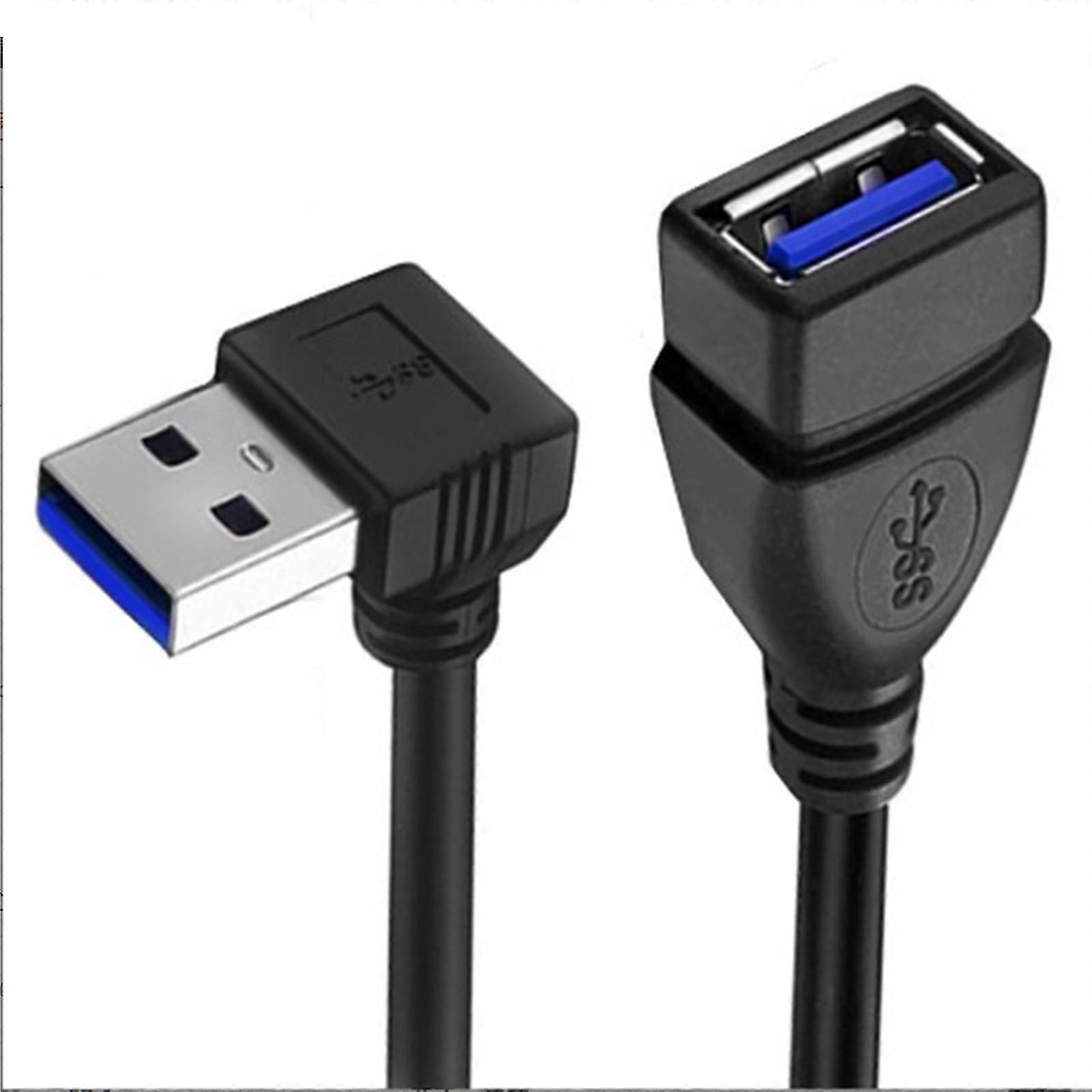 Flexible USB 3.0 Extension Cable with 90 Degree Angle for Enhanced Connectivity and Durability for Laptop TV USB Disk