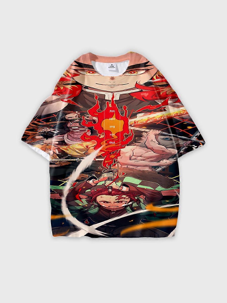 T-shirt round neck Character Pattern loose short sleeve P3021