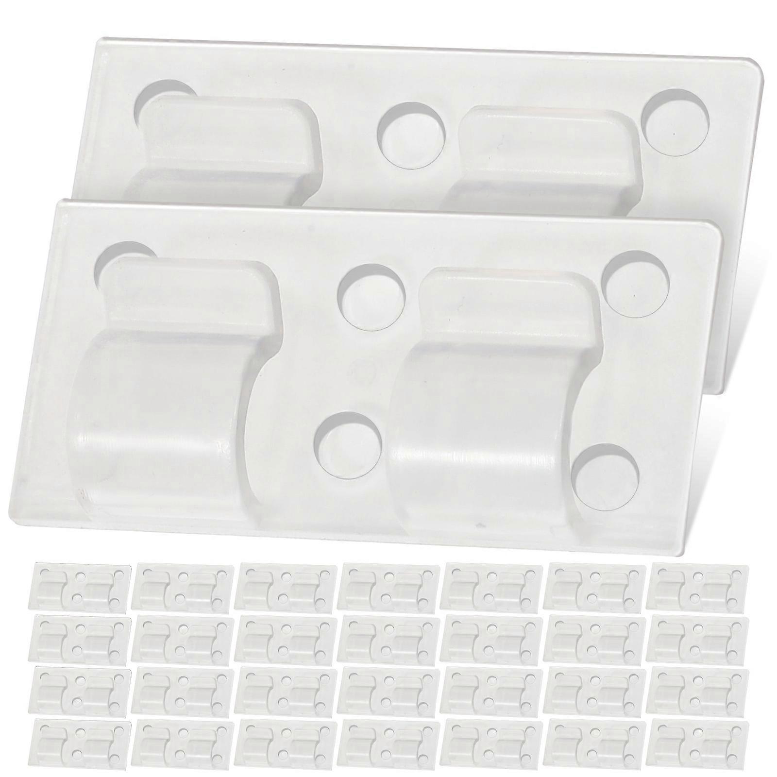 White Self-adhesive Cable Organizers with PP Material for Cord Management 50 Pcs Wire Holders