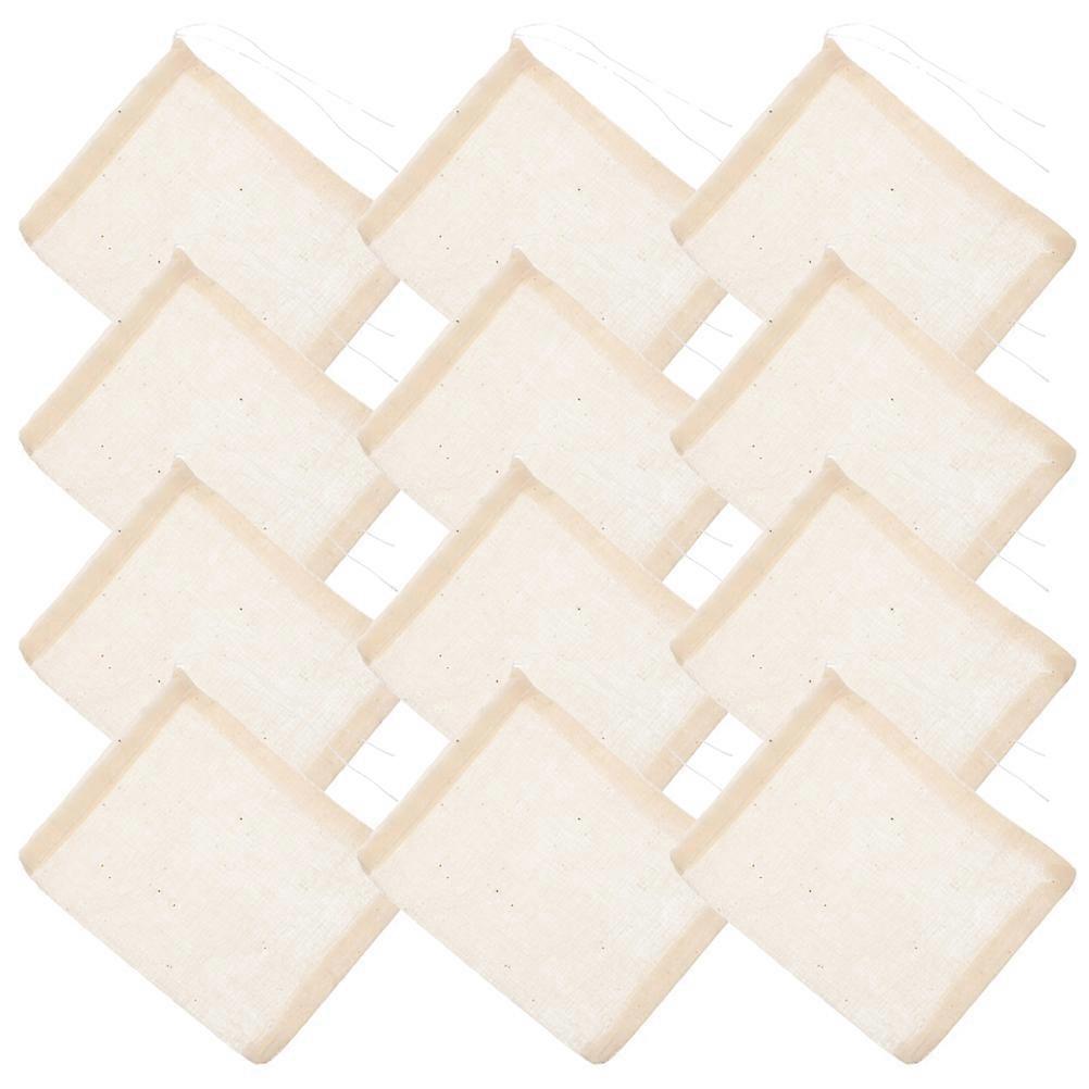 Straining Cotton Bags Drawstring Design Cooking Tools Rectangular White 20X15X1CM Filtering 25Pcs