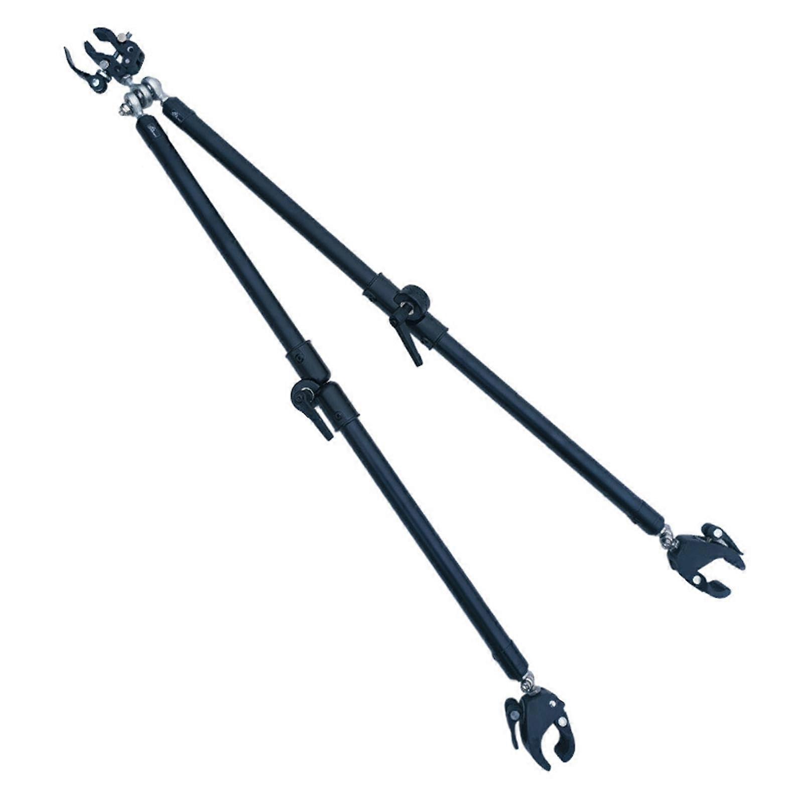 Folding bicycle trailer hitch, aluminum, portable, easy installation, 24.8inch long connecting rod for camping trailers, plastic clamps.