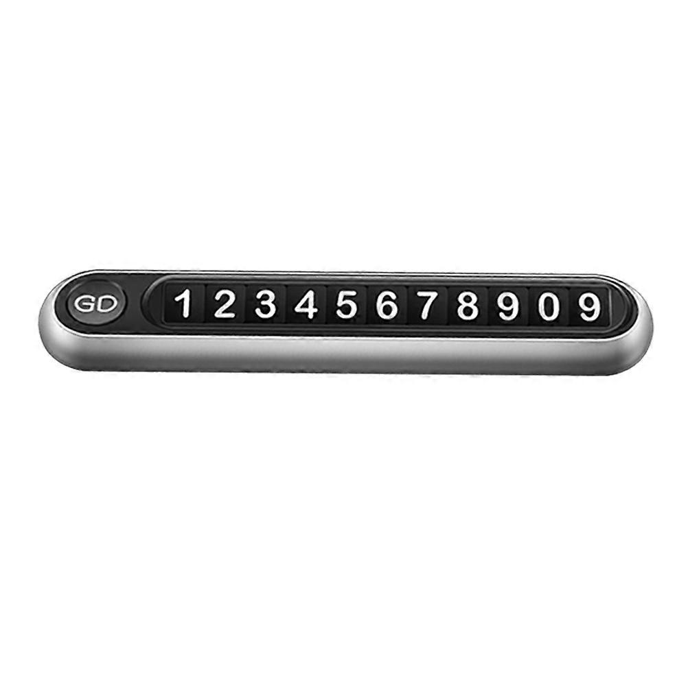 Luminous Magnetic Phone Number Display Card for Car Dashboard   High Temperature Resistant, Temporary Parking, Privacy Protection, Silver