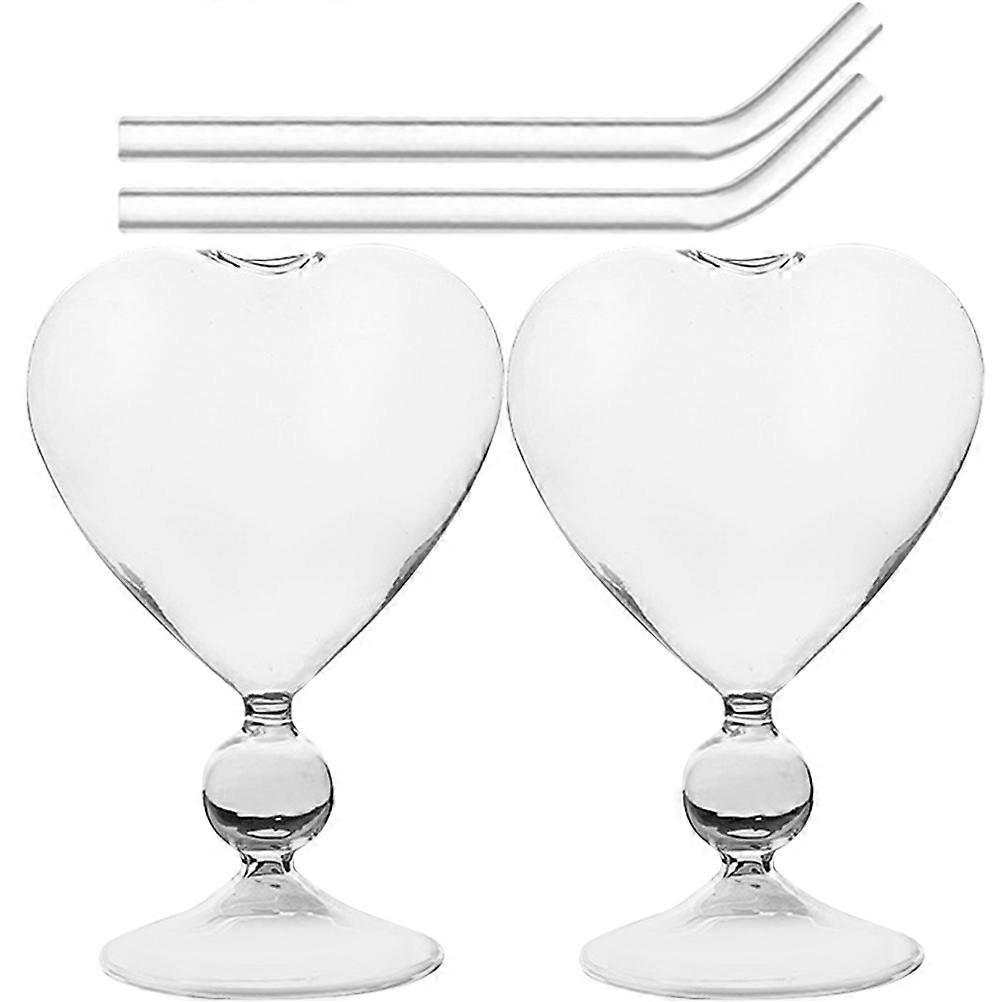 Heart Goblet Glasses For Restaurant Banquets 16X11Cm Versatile Design 4Pcs
