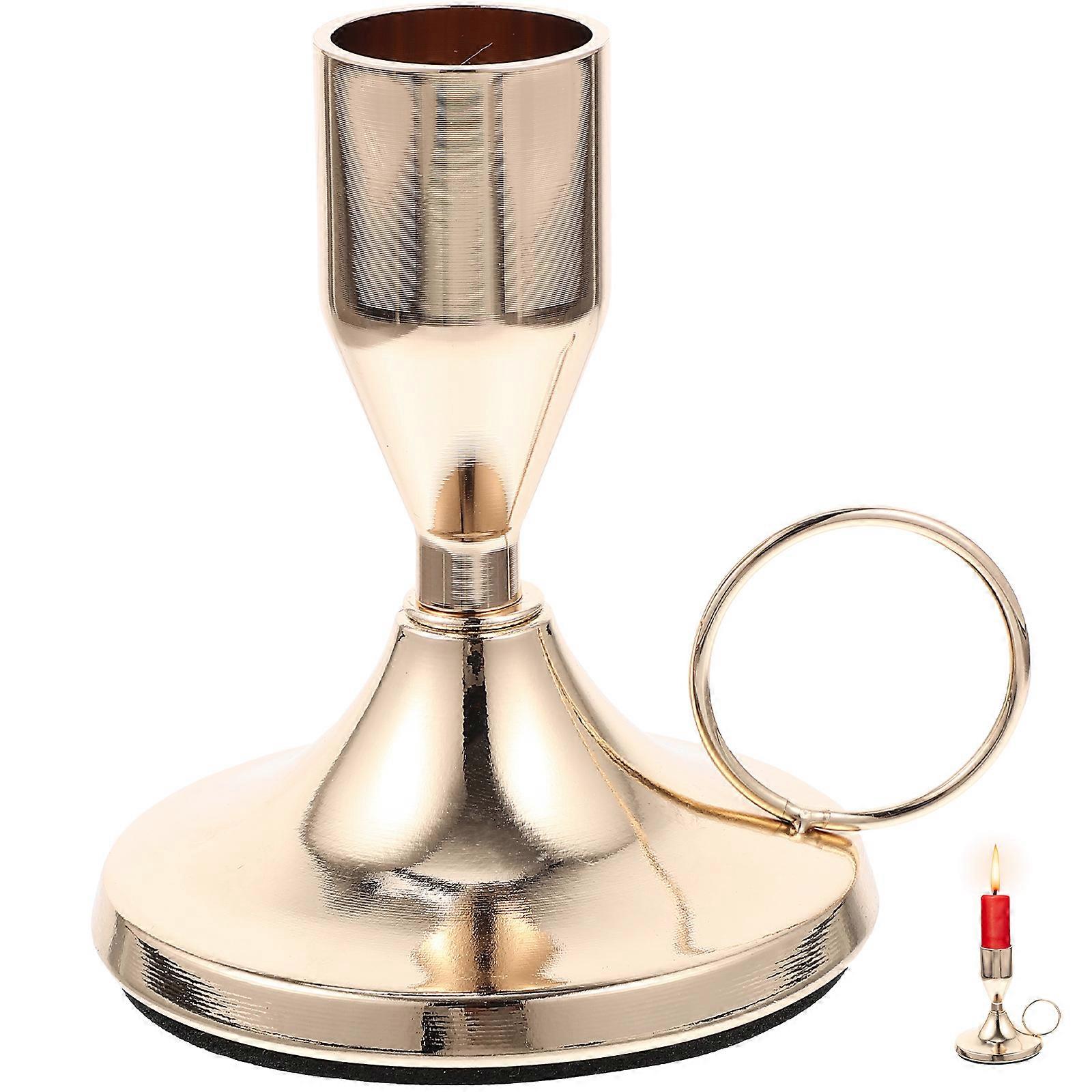 Luxury Tiny Metal Candleholder Decorative Design Ideal For Bedroom And Shop Windows 1Set