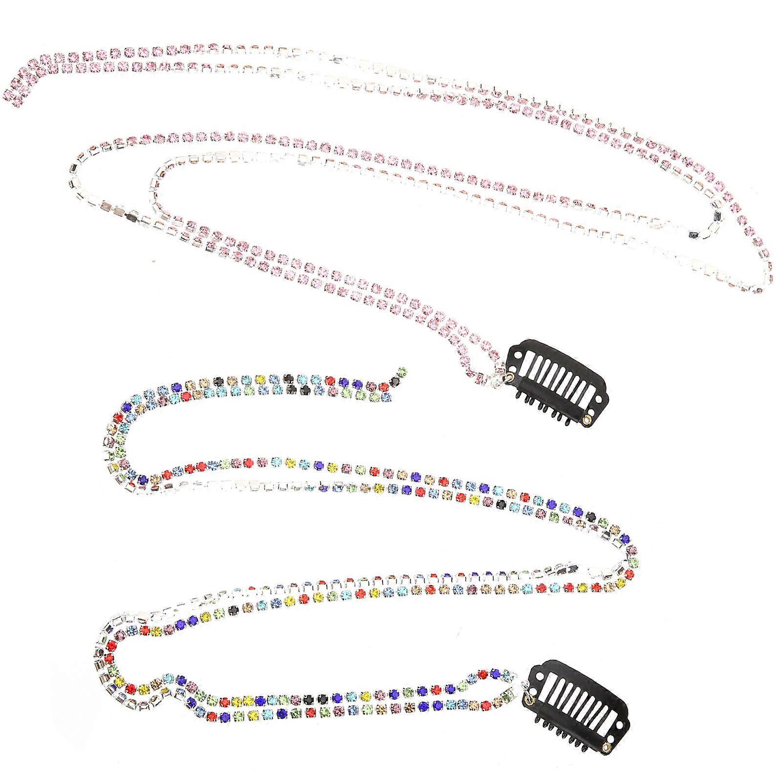 2pcs Hair Chains Tassel Hair Chain Clips Girls Ponytail Hair Chain Women Headdress