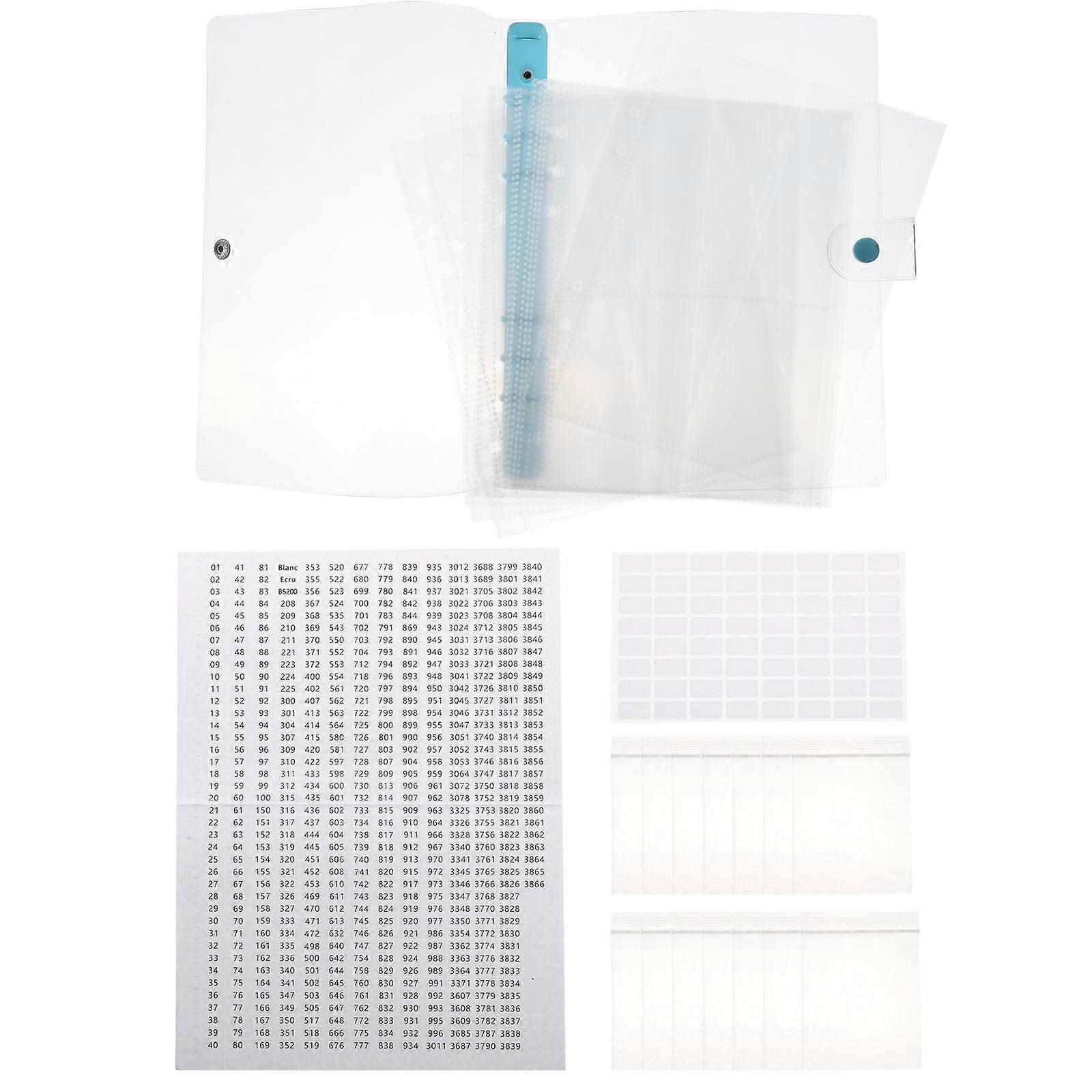 Blue Portable Transparent Storage Book for Diamond with Plastic Bags for Craft Organization and Gift Use