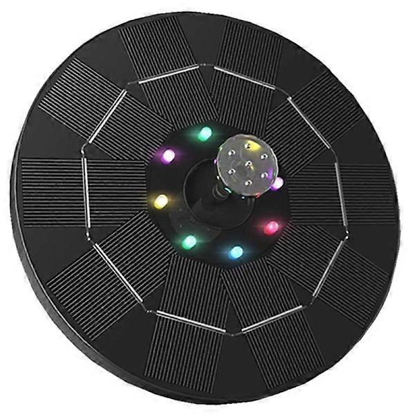 Upgraded Solar Water Fountain With 3w Led Light - Solar Powered Fountain With 8 Water Patterns - Solar Powered