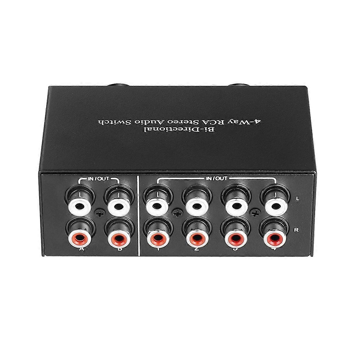 2X Bi-Directional 4-Way Stereo Audio Switch L/R Sound Channel Audio Switcher,2 in 4 Out or 4 in 2 Ou