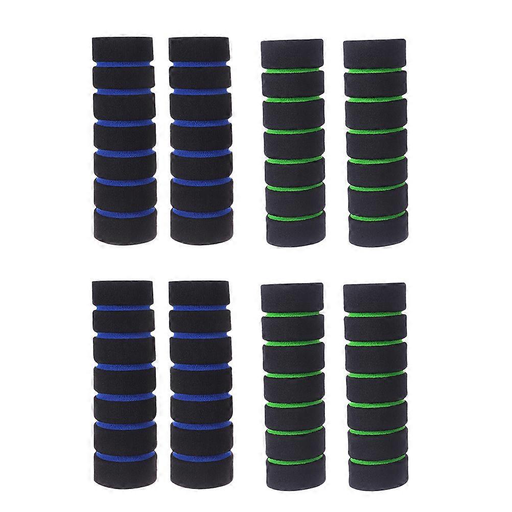 12 Pairs Bike Handlebar Cover Sponge Anti Slip Grips Handlebar Ends for Mountain Bike Green Blue