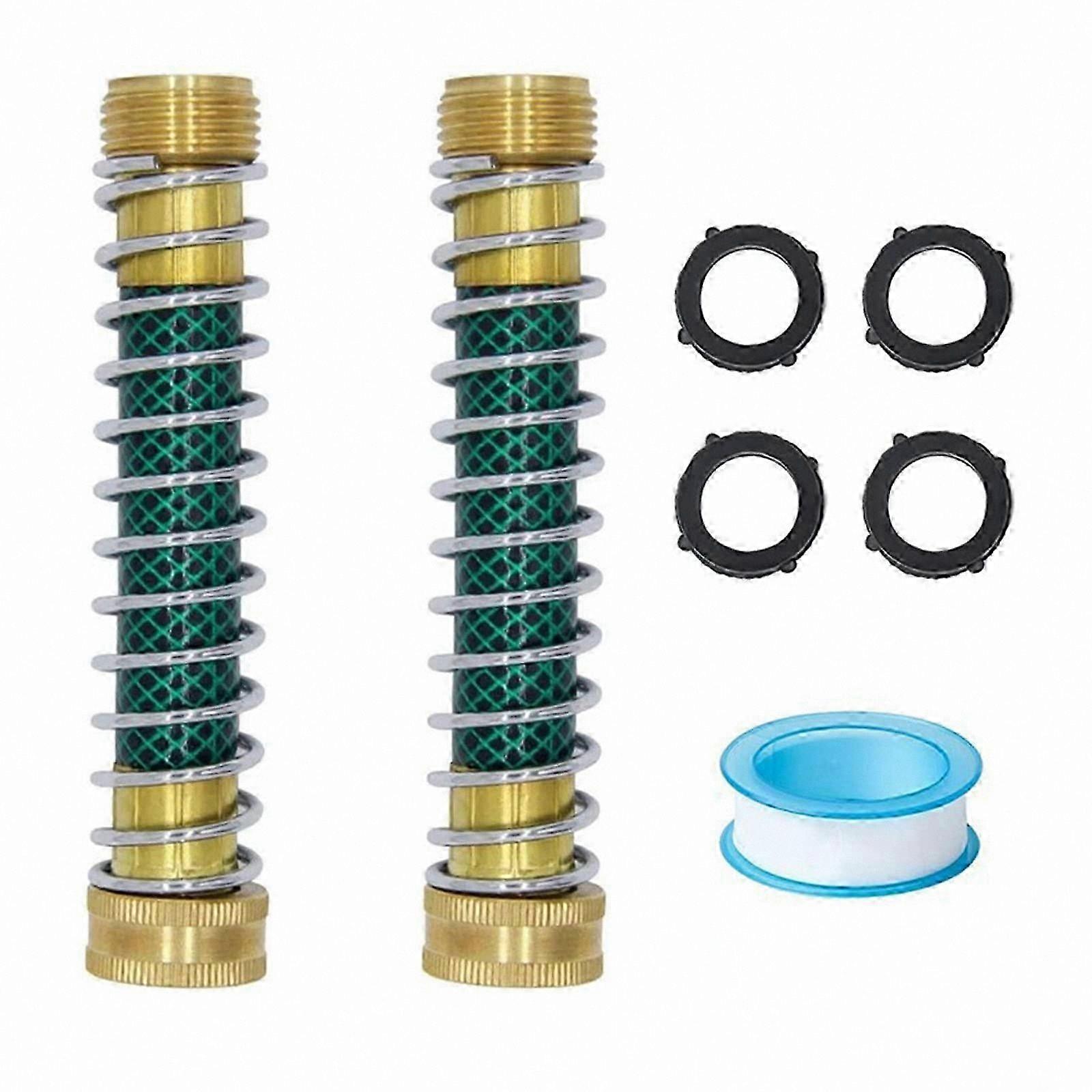 Kink-Free Heavy Duty Garden Hose Adapter with Spring Coil Connector for Easy Setup