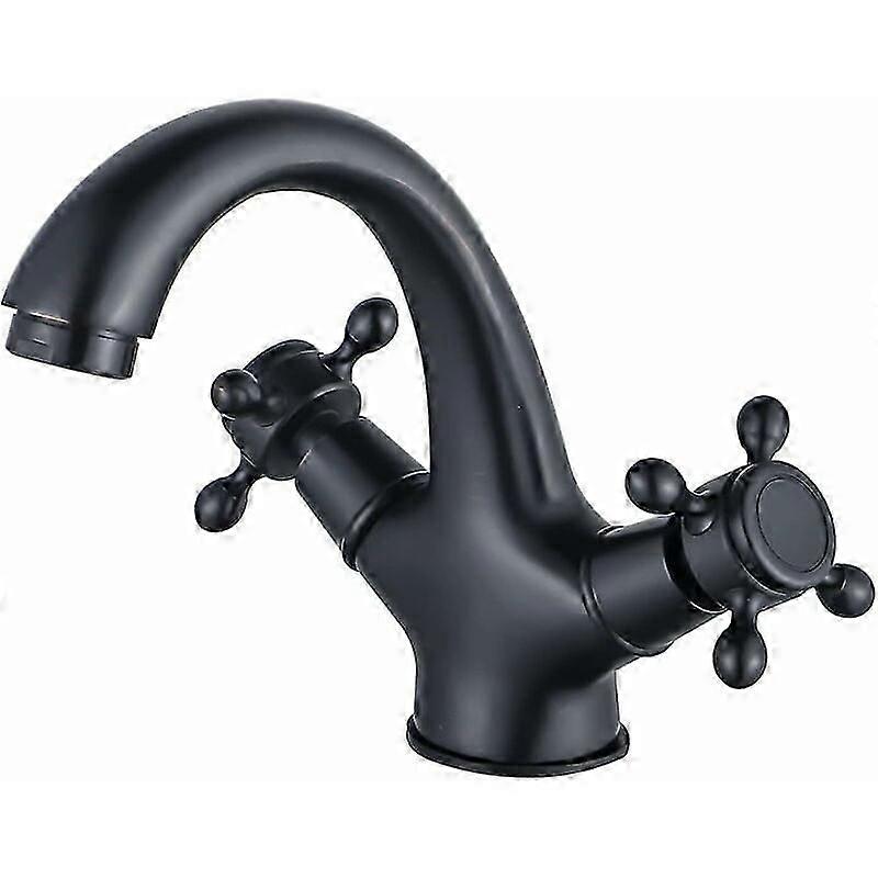 صنبور الحمام الأسود الرجعية ، النحاس العتيق ، صنبور حوض بمقبضين ، صنبور الحمام ، صنبور خلاط المنزل الريفي ، نحى ، للحمام