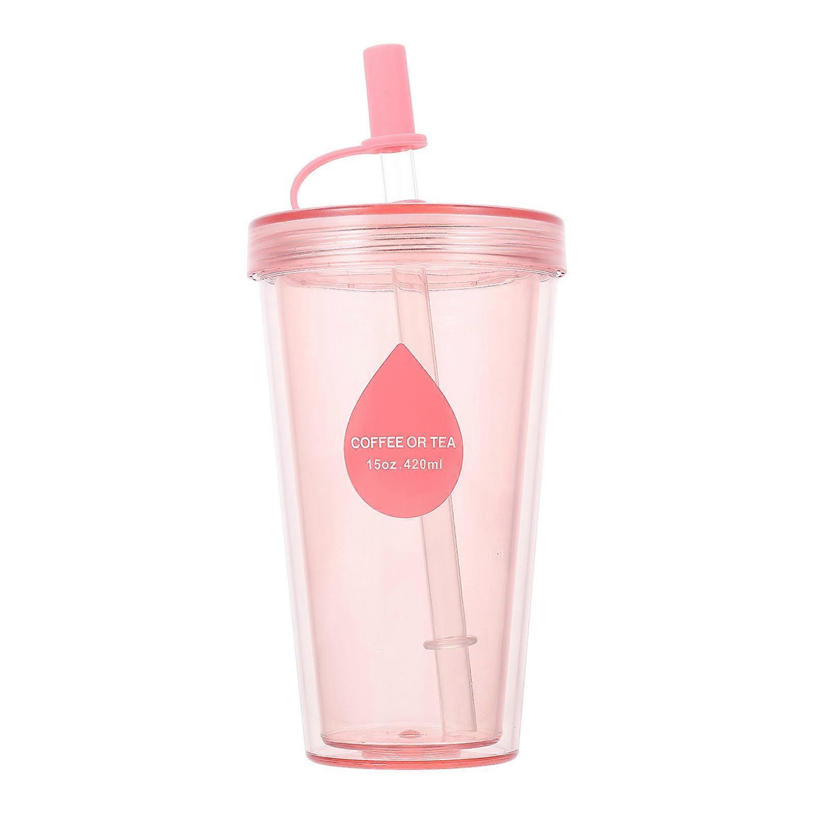 Reusable Drinking Cup Simple Design Outdoor Use For Friends 420ML Pink 1Set