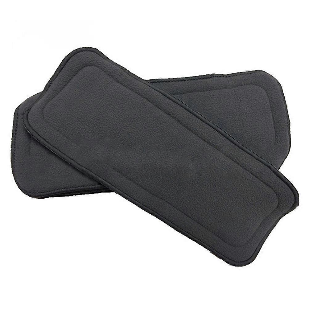 Bamboo Charcoal Diapers 2Pcs Washable Infant Inserts For Parents Daily Use High Absorbency Lightweight Black