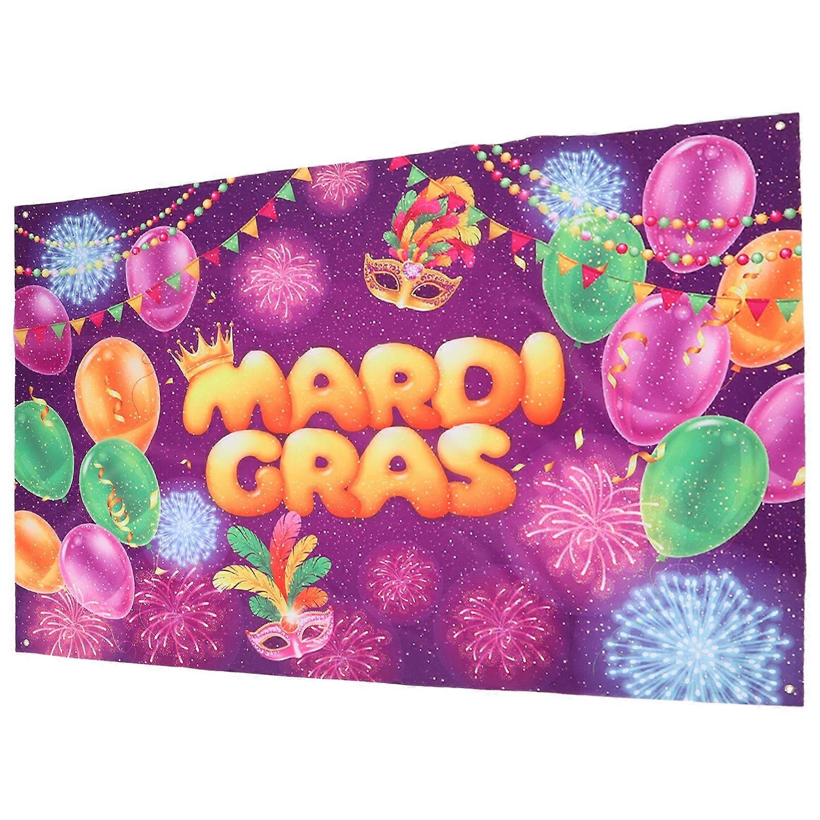 Mardi Gras Photo Backdrop Festive Design Party Decoration For Outdoor Gatherings 180X115cm 1Pack