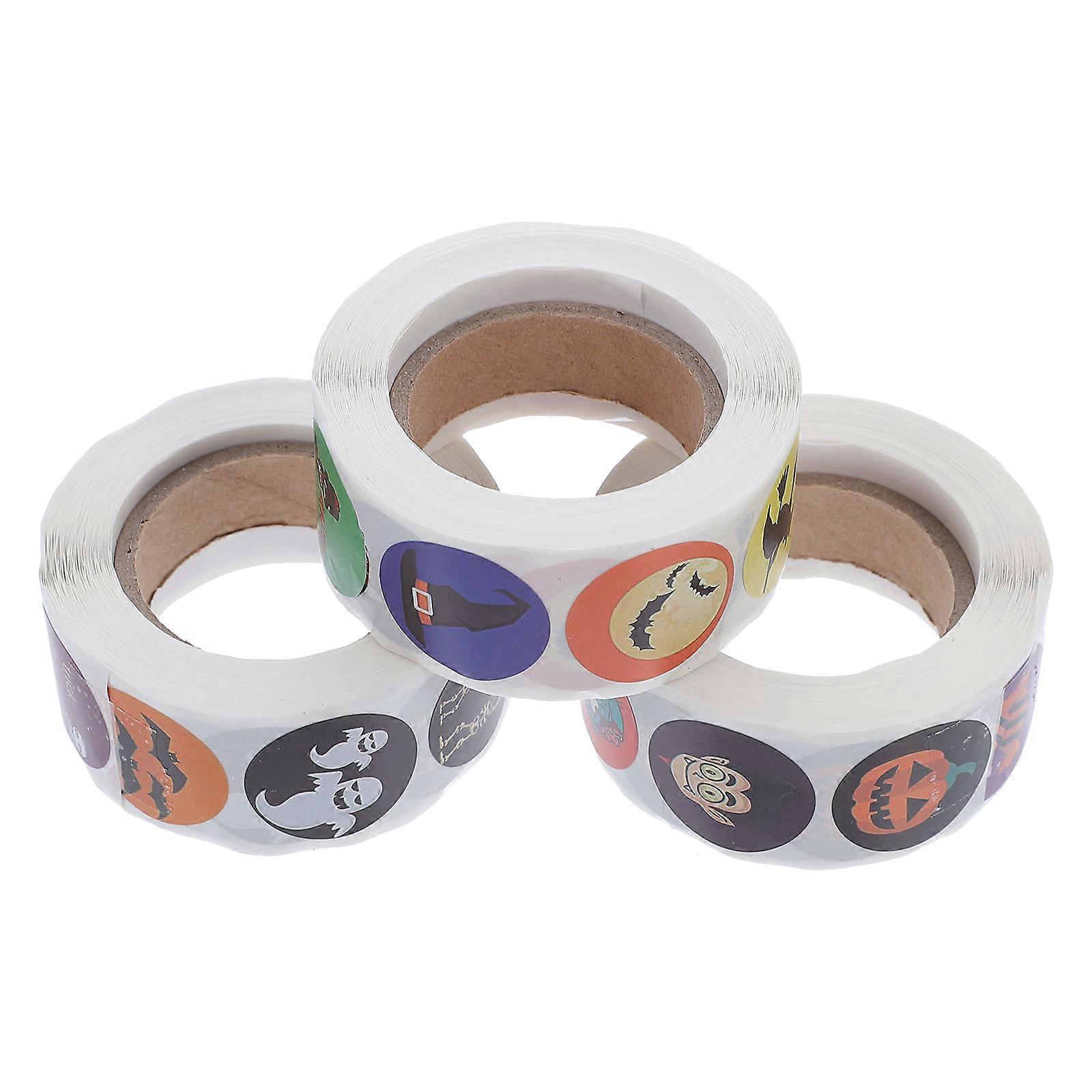 Halloween Theme Stickers For Kids And Families In Assorted Color Featuring Self-Adhesive Design In 3 Rolls