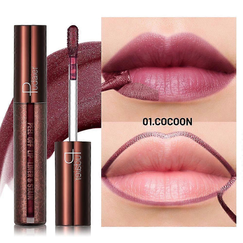 Peel Off Lip Liner Stain, Highly Pigmented Matte Finish Lip Tint Stain Makeup for Women, Long Lasting Waterproof Smudge-Proof Liquid Lipstick for All