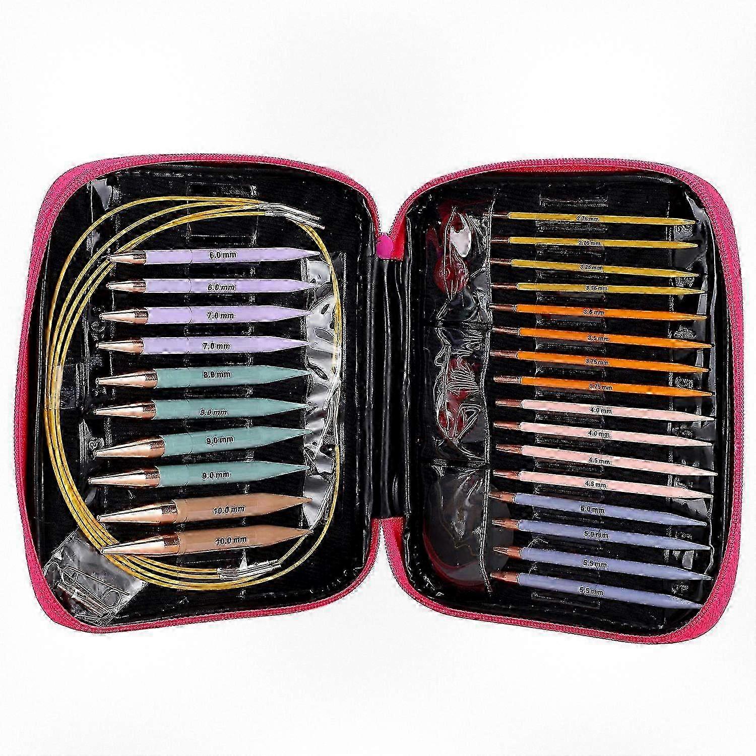 2025 13-Piece Interchangeable Knitting Needle Set, Circular Knitting Needles with 2.75mm to 10mm Sizes