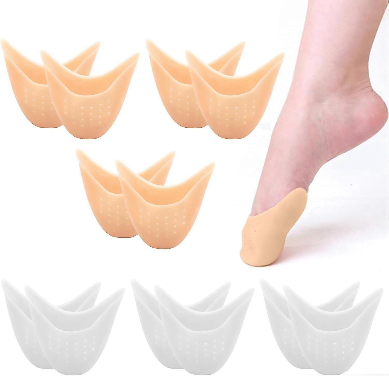 6ペアシリコンつま先プロテクター、ソフトつま先キャップ、バレエトワンシューズ用シリコンつま先保護、バレエシューズ