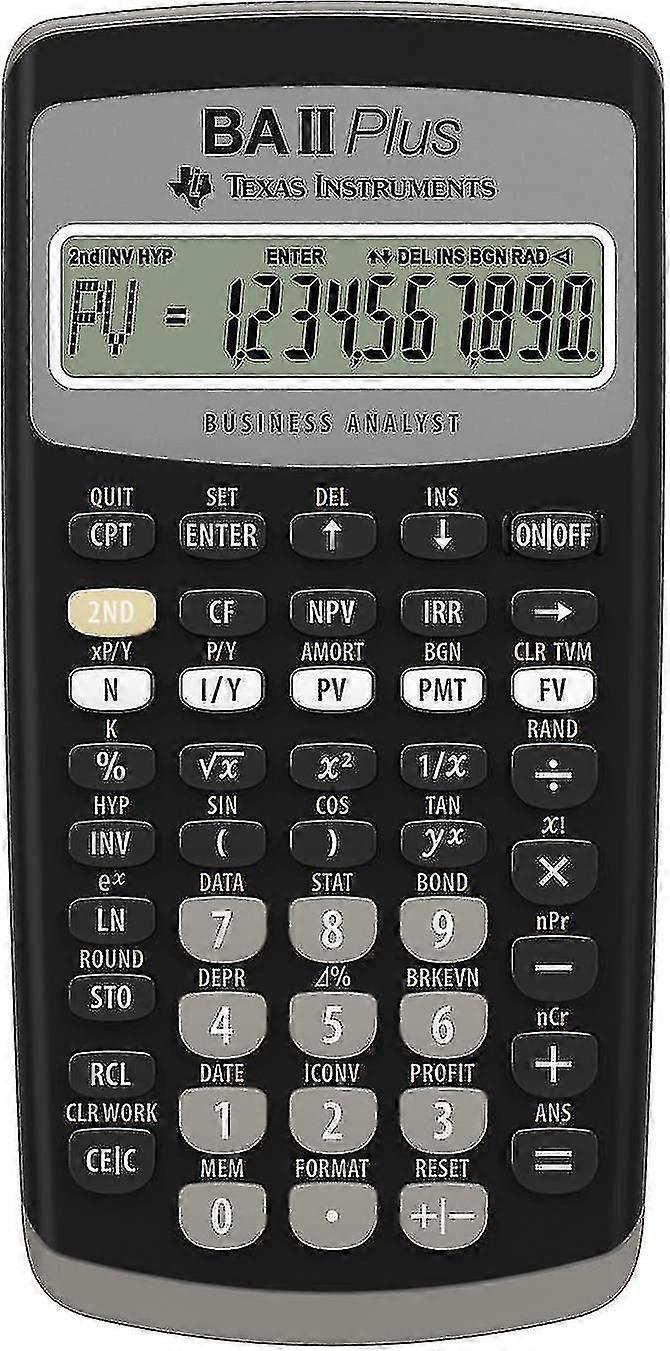 Texas Instruments BA II Plus Financial Calculator - Sleek Black Design for Professionals