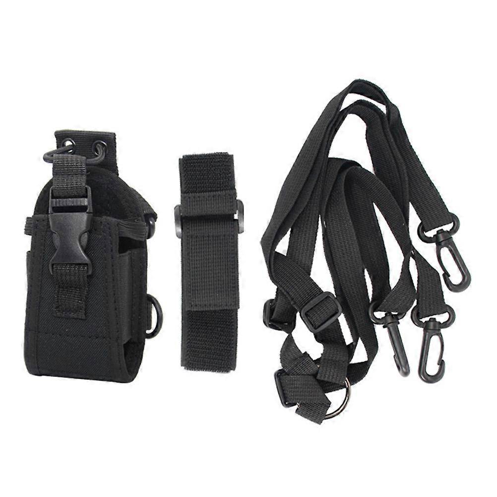 1 Set Outdoor Radio Storage Bag with Arm Band and Back Strap Nylon
