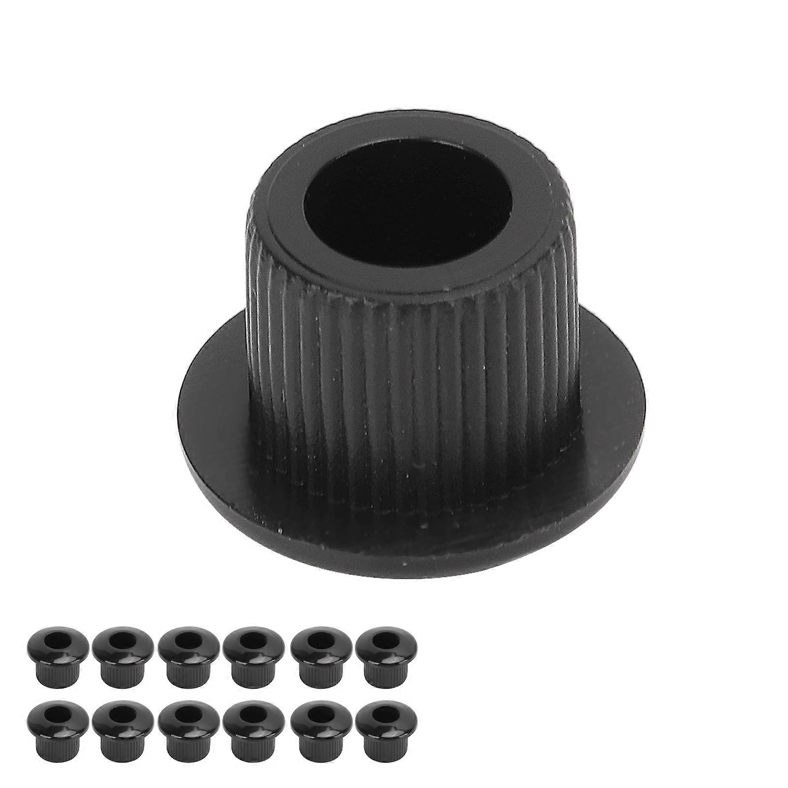 12Pcs Acoustic Guitar Tuner Conversion Bushing 10mm Plastic Adapter Accessory Set Kit Black 