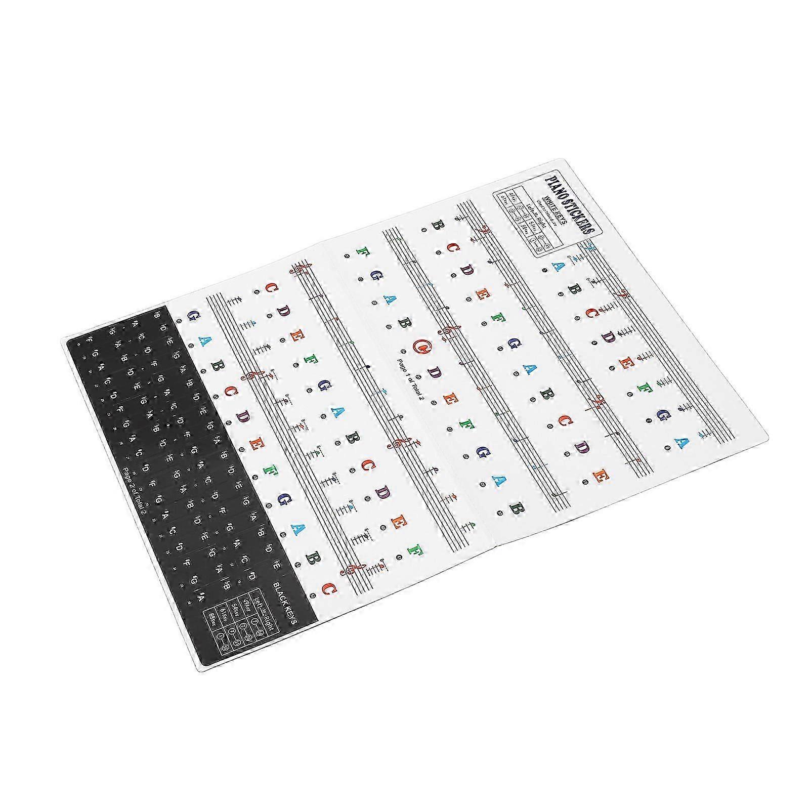 Piano Keyboard Stickers for 88 61 54 49 Key PVC Removable Piano Keyboard Letters for Beginners and Kids