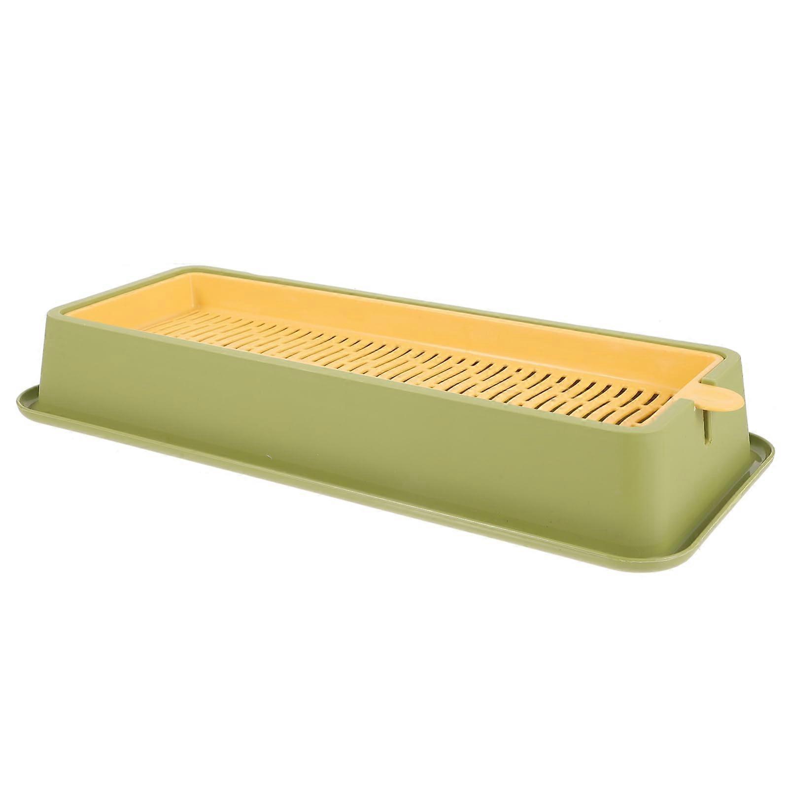 Box Planter for Cat Grass with Catnip Spray and Freeze-Dried Treats, Light Green Plastic Cat Bowl and Sticks for Cats