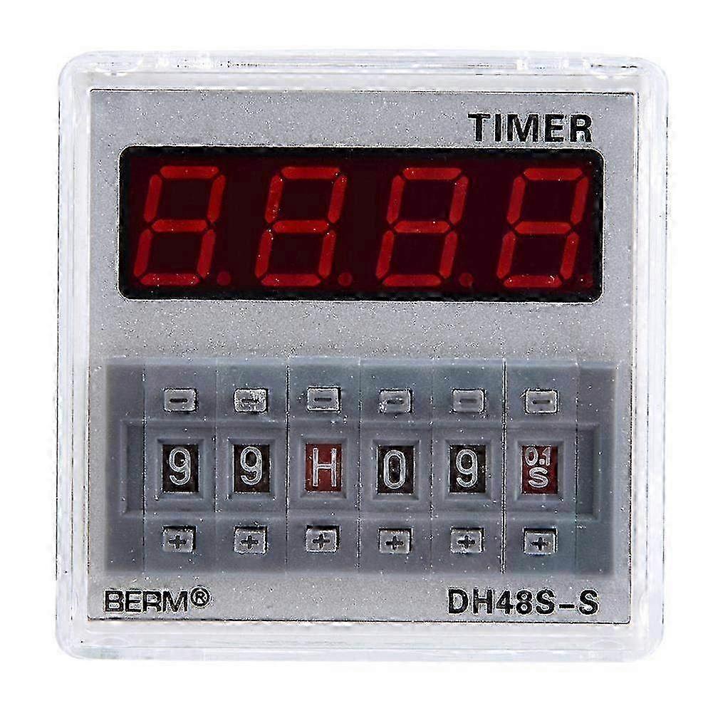 Programmable Delay Timer Relay 0.1S to 99H 8-Pin DH48s for 12V AC/DC Control Circuits with Time Adjustment
