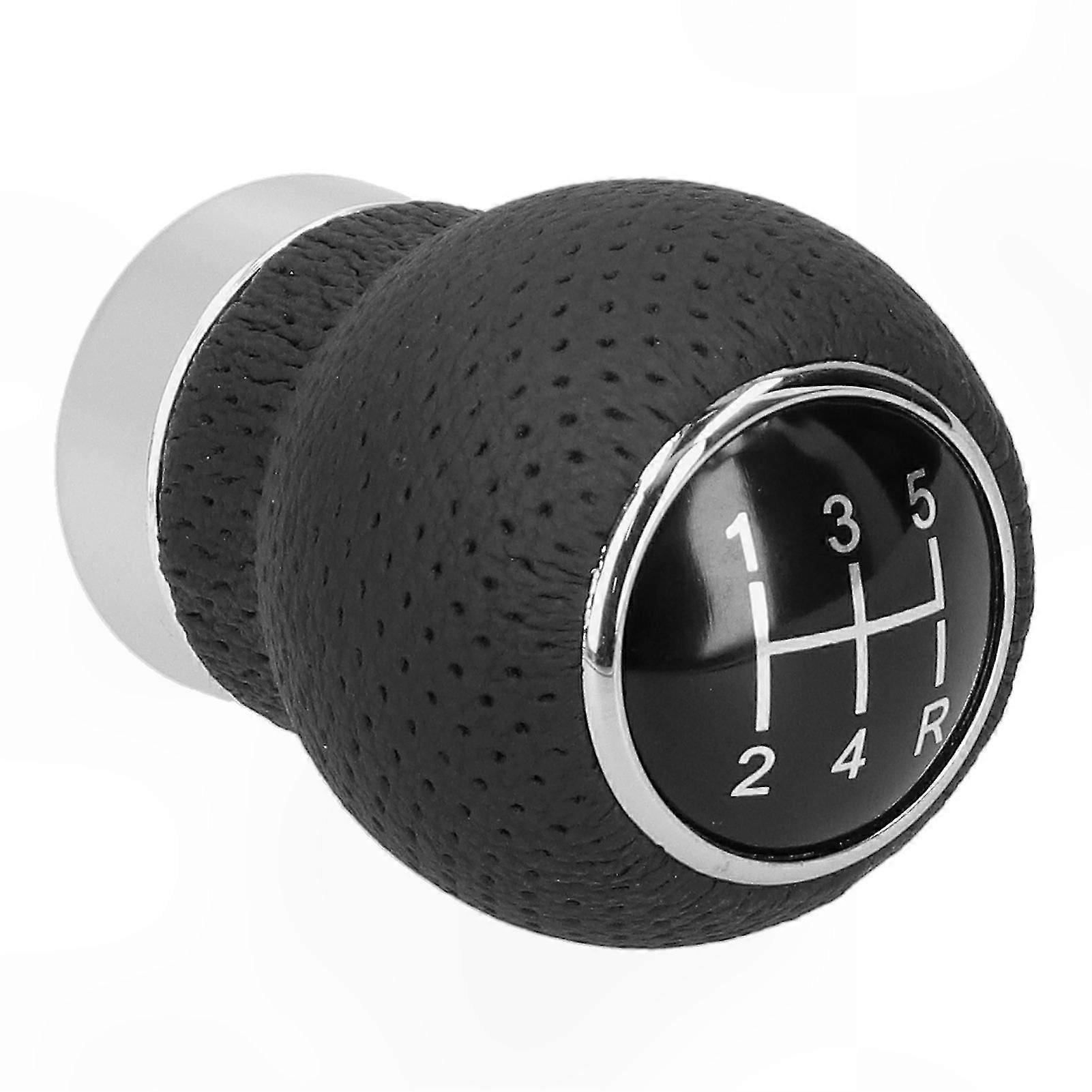 Universal Leather Gear Shift Knob with Adapter Screw and Hex Wrench for 5-Speed Vehicles