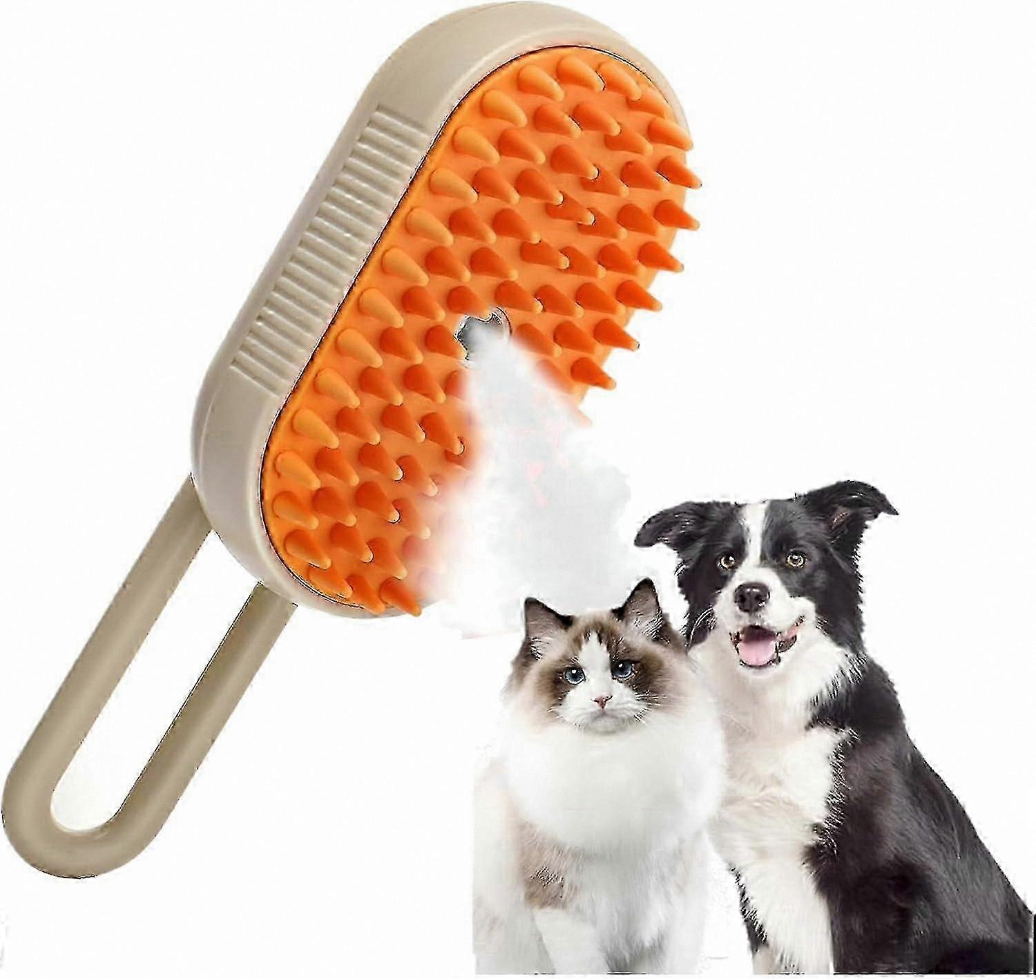 Rechargeable 3-in-1 Pet Grooming Brush with Steam Function and Self-Cleaning Feature for Cats and Dogs Multifunctional Spray Brush Tool