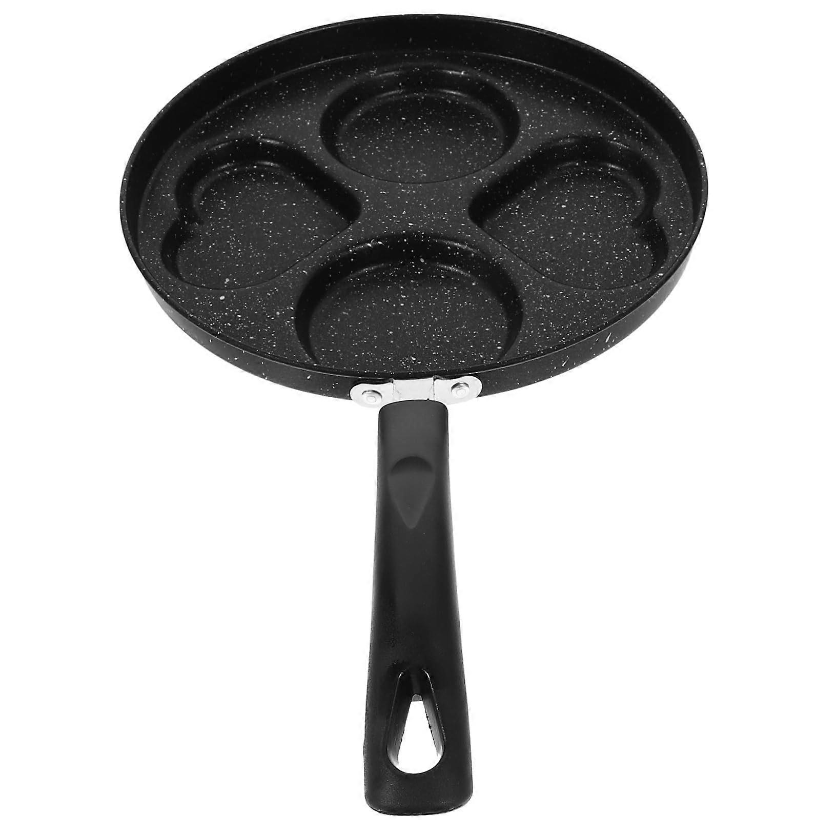 Heart Shaped NonStick Frying Pan Long Handle MultiFunctional Egg and Burger Pan for Breakfast Cooking in Kitchen