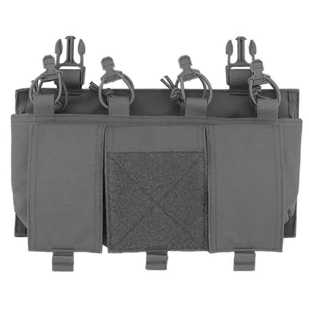 Tactical Quad 5.56 Magazine GP Pouch Front Panel Placard Quick Panel With 25mm Jack For Airsoft Hunting Vests (WG)